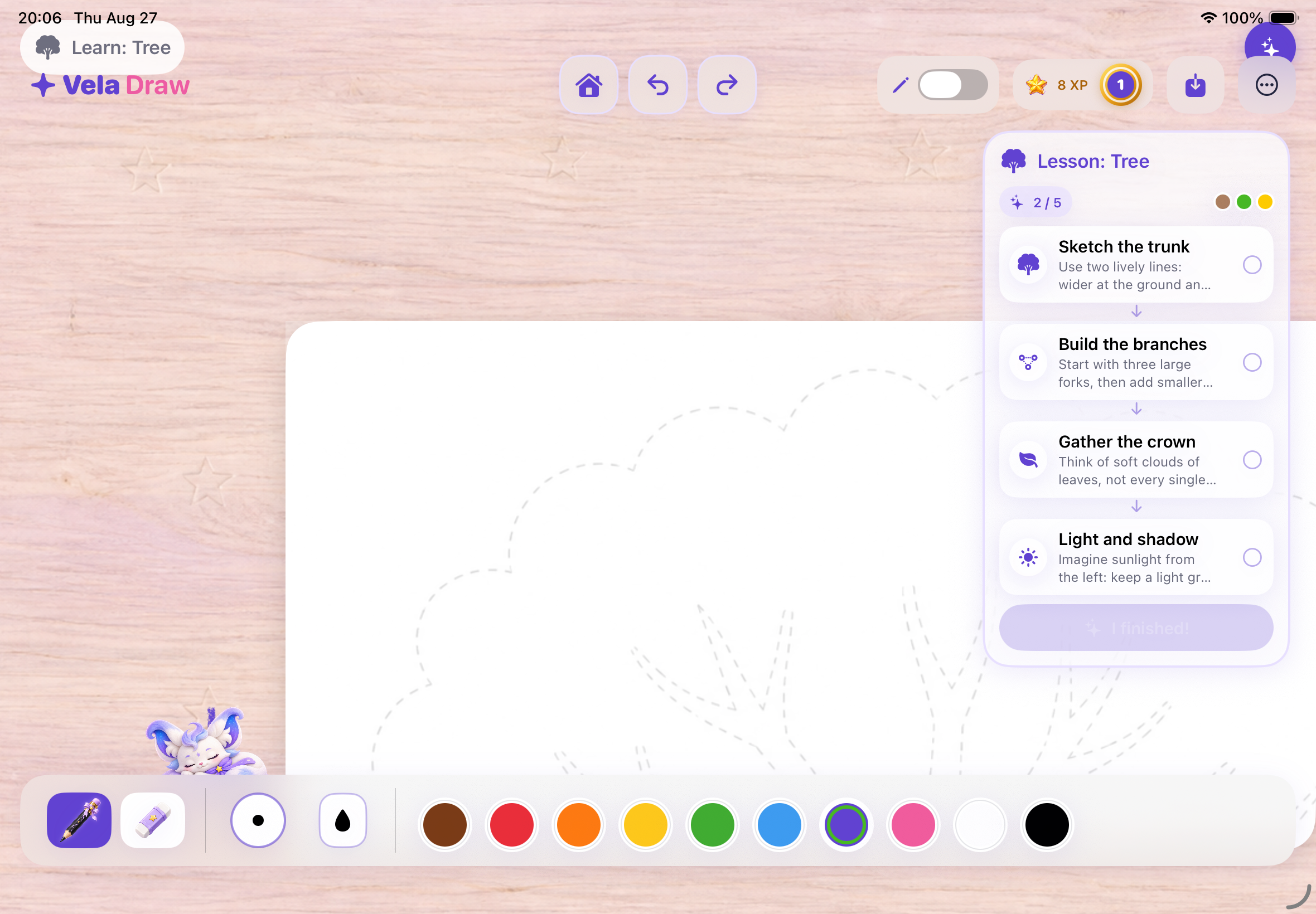 Vela Learn drawing canvas on iPad
